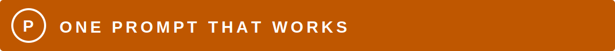 One Prompt That Works