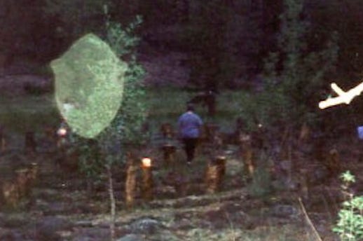 ghostly image appeared over the labyrinth in the mountains