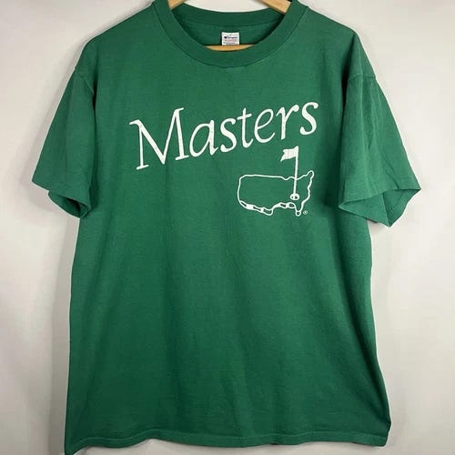 Vintage 1990s Masters Shirt Augusta National Golf Single Stitch Champion Sz XL - Picture 1 of 6