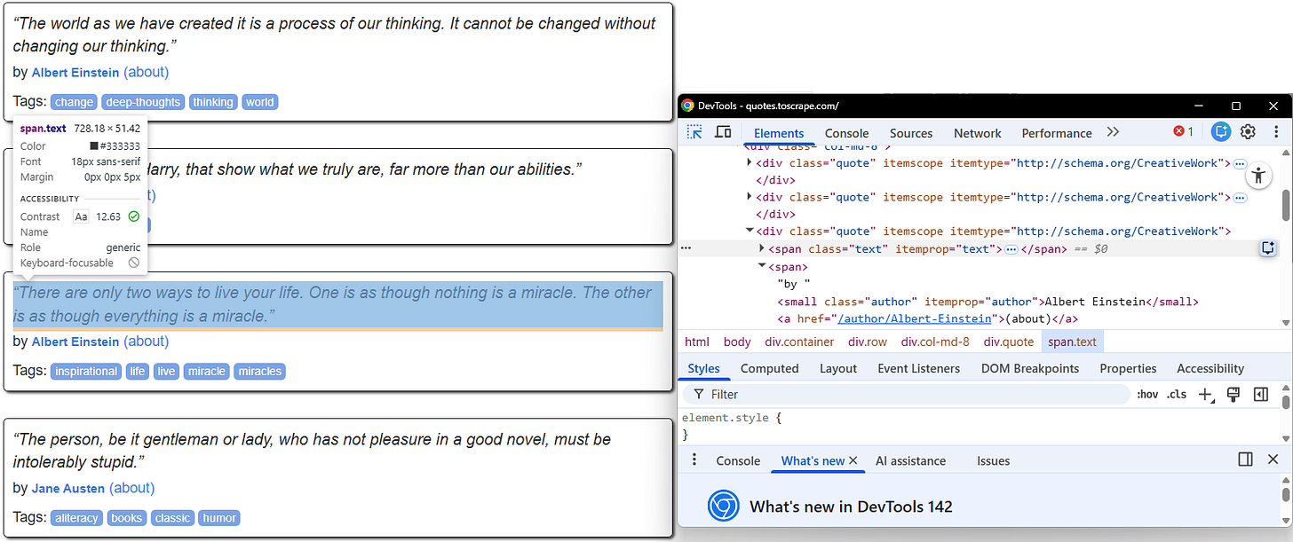 The CSS selectors the scraper will intercept by Federico Trotta