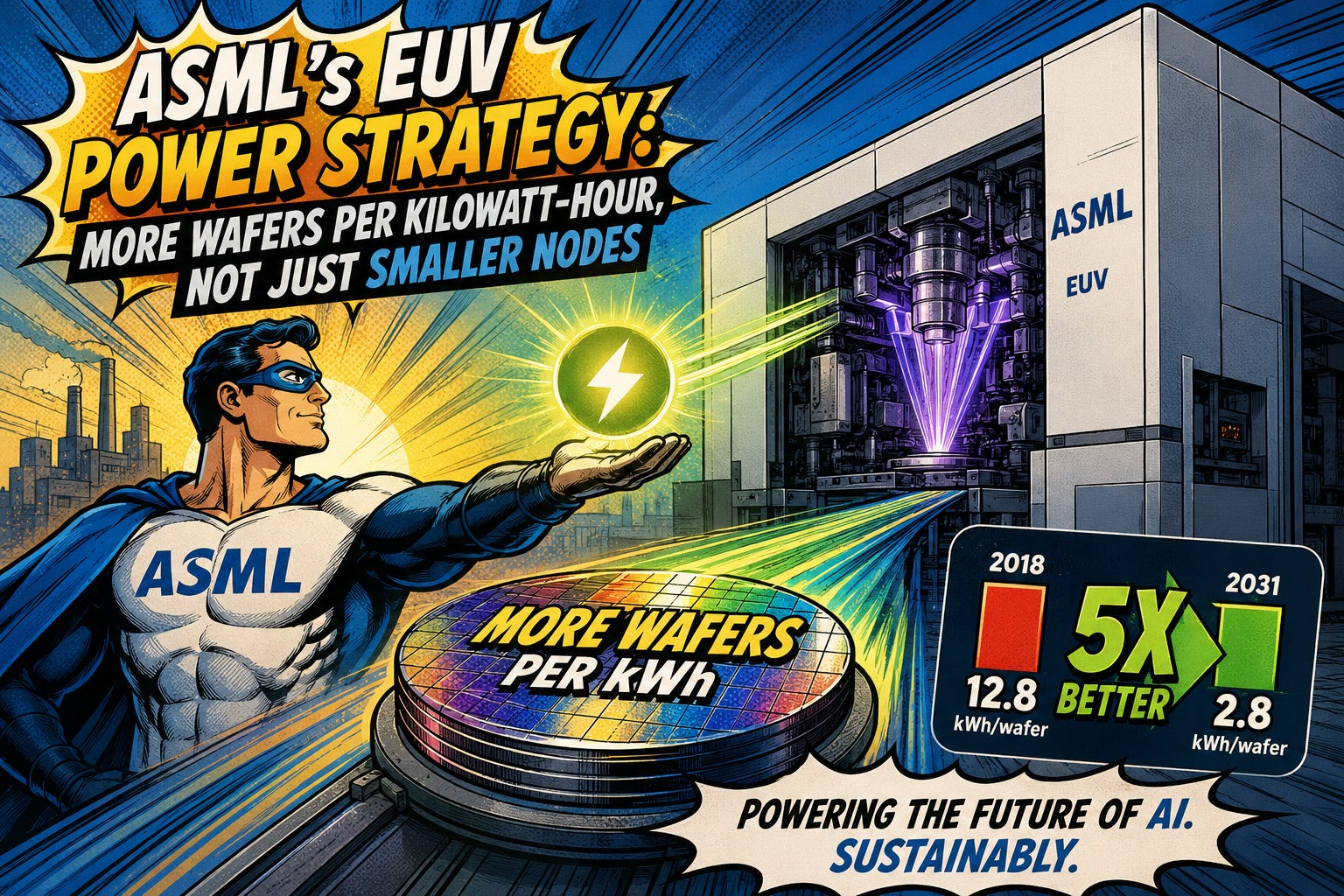 ASML's EUV Power Strategy: More Wafers per Kilowatt-Hour, Not Just