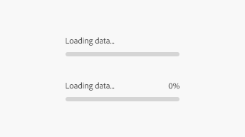 Example of two progress bars, comparing indeterminate with determinate.