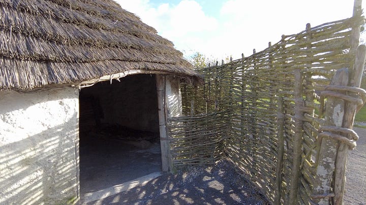 Roundhouses at the Stonehenge Visitor Centre.