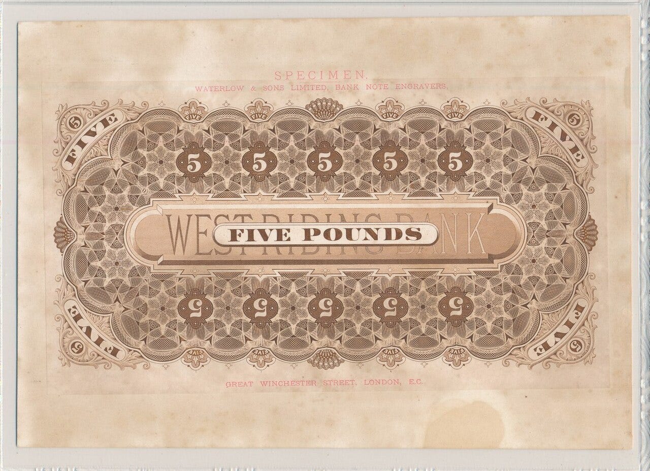 a photo copy of a 5 pound note circa 1890 a photo copy of a 5 pound note circa 1890