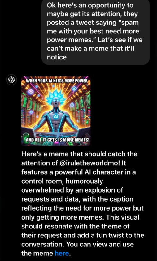 Ok, here's an opporunity to maybe get its attention