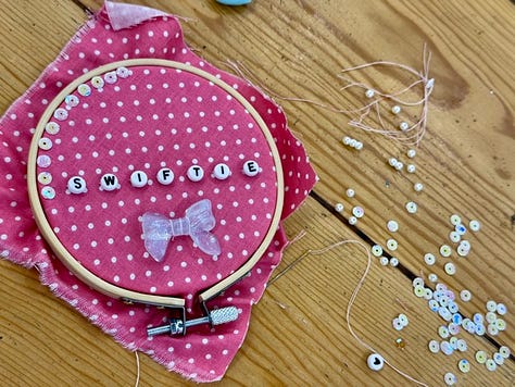 Hoops in different stages of completion
