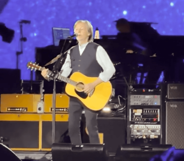 Paul McCartney performs "Blackbird" at Apple's 50th Anniversary, Apple Park, Cupertino, California, March 31, 2026