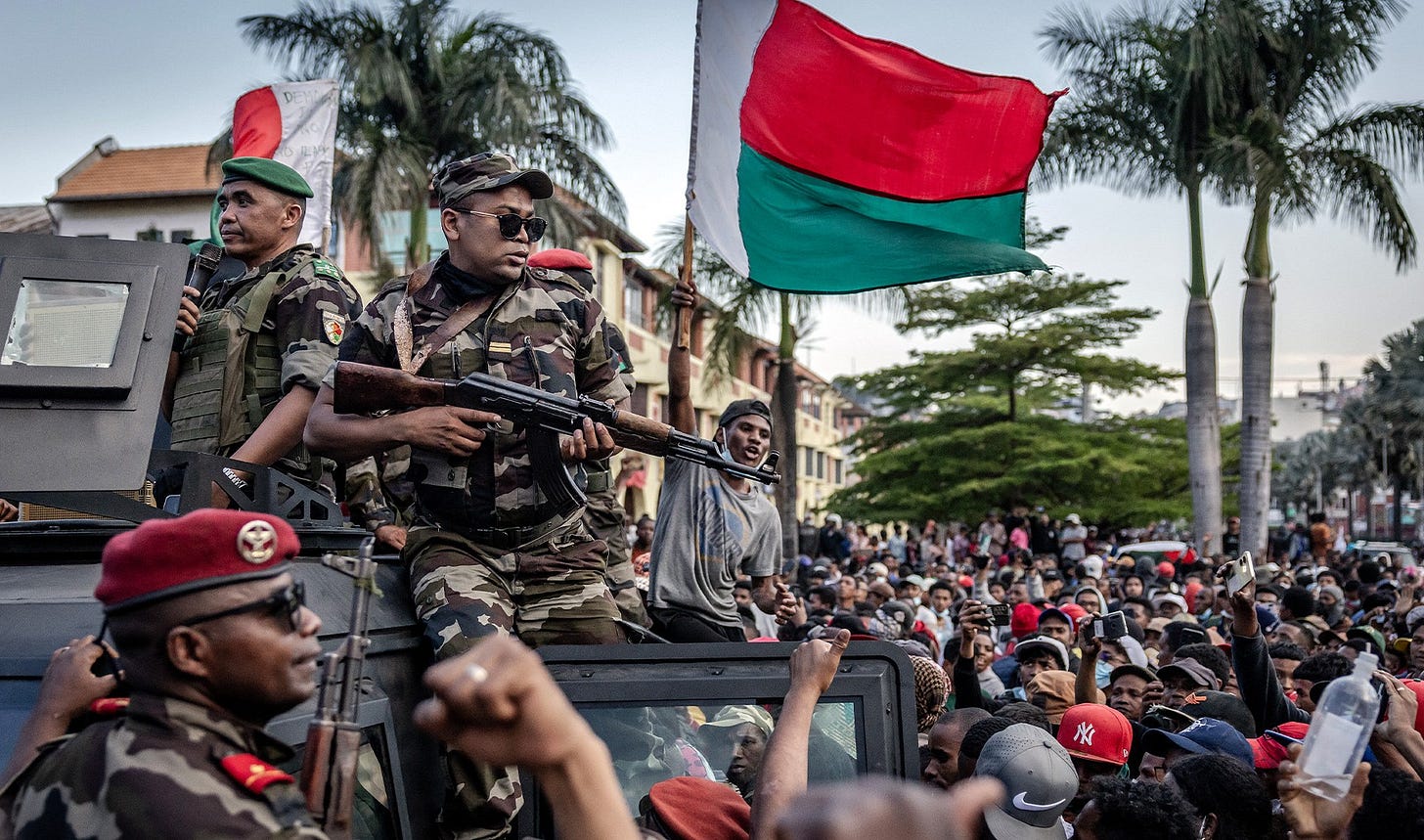 Madagascar president alleges coup attempt as soldiers support protesters