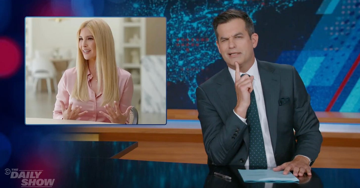 The Daily Show shreds Ivanka Trump's 'out-of-touch' interview about $1.4 billion private island project | The Independent The Daily Show shreds Ivanka Trump's 'out-of-touch' interview about $1.4 billion private island project | The Independent