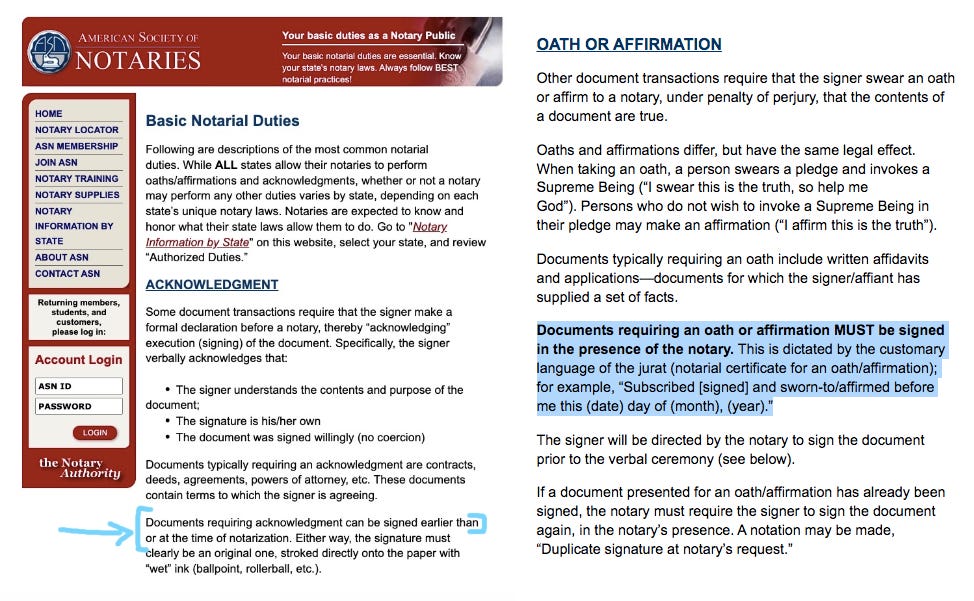 The Affidavits - by George Bailey - George’s Substack