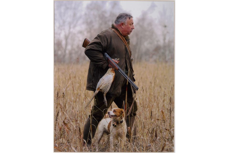 Gérard Larcher lors d’une de ses dernières chasses avec sa chienne Uppy, à l’automne 2017.