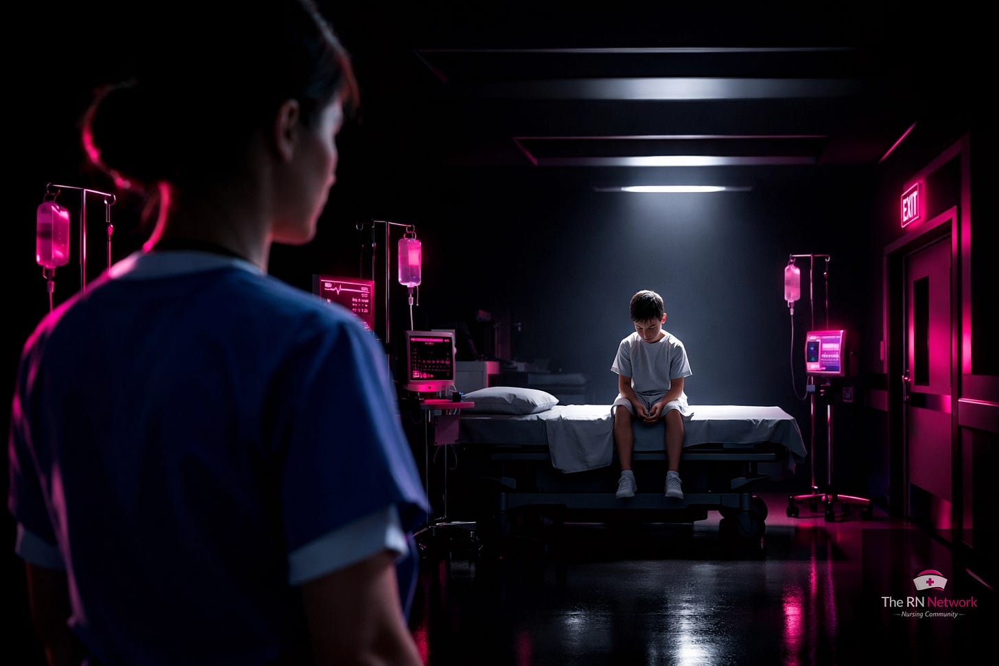 Nurse observing patient in emergency room for trafficking indicators and warning signs Nurse observing patient in emergency room for trafficking indicators and warning signs