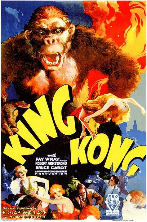 'King Kong' movie posters from different eras