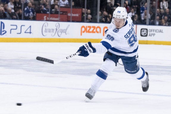 Lightning Defenceman Mikhail Sergachev Lightning Defenceman Mikhail Sergachev