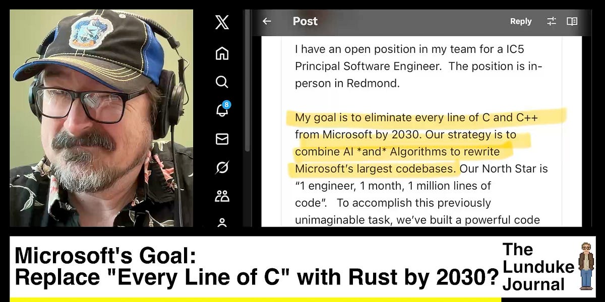 Microsoft's Goal: Replace "Every Line of C" with Rust by 2030?