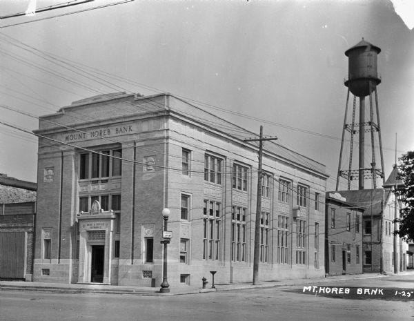 Mount Horeb Bank | Photograph | Wisconsin Historical Society Mount Horeb Bank | Photograph | Wisconsin Historical Society