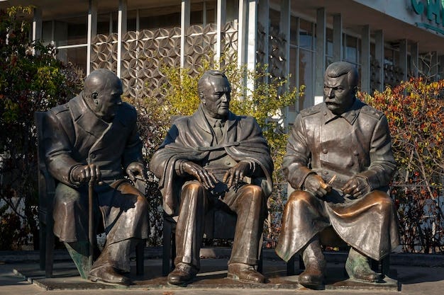 Premium Photo | Monument to the leaders of the big three..yalta. crimea...