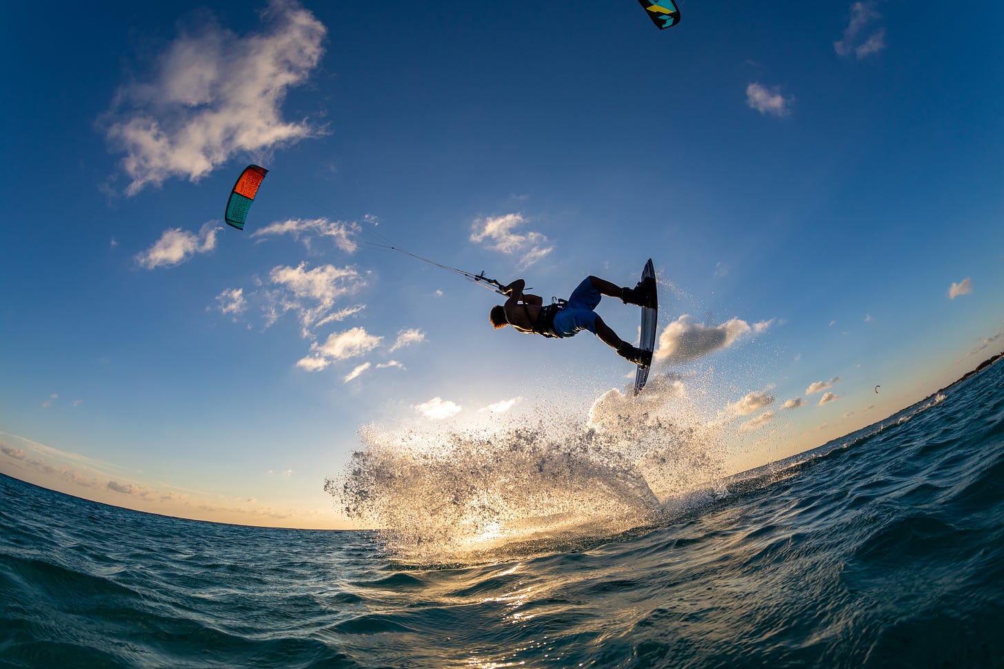 Person kitesurfing