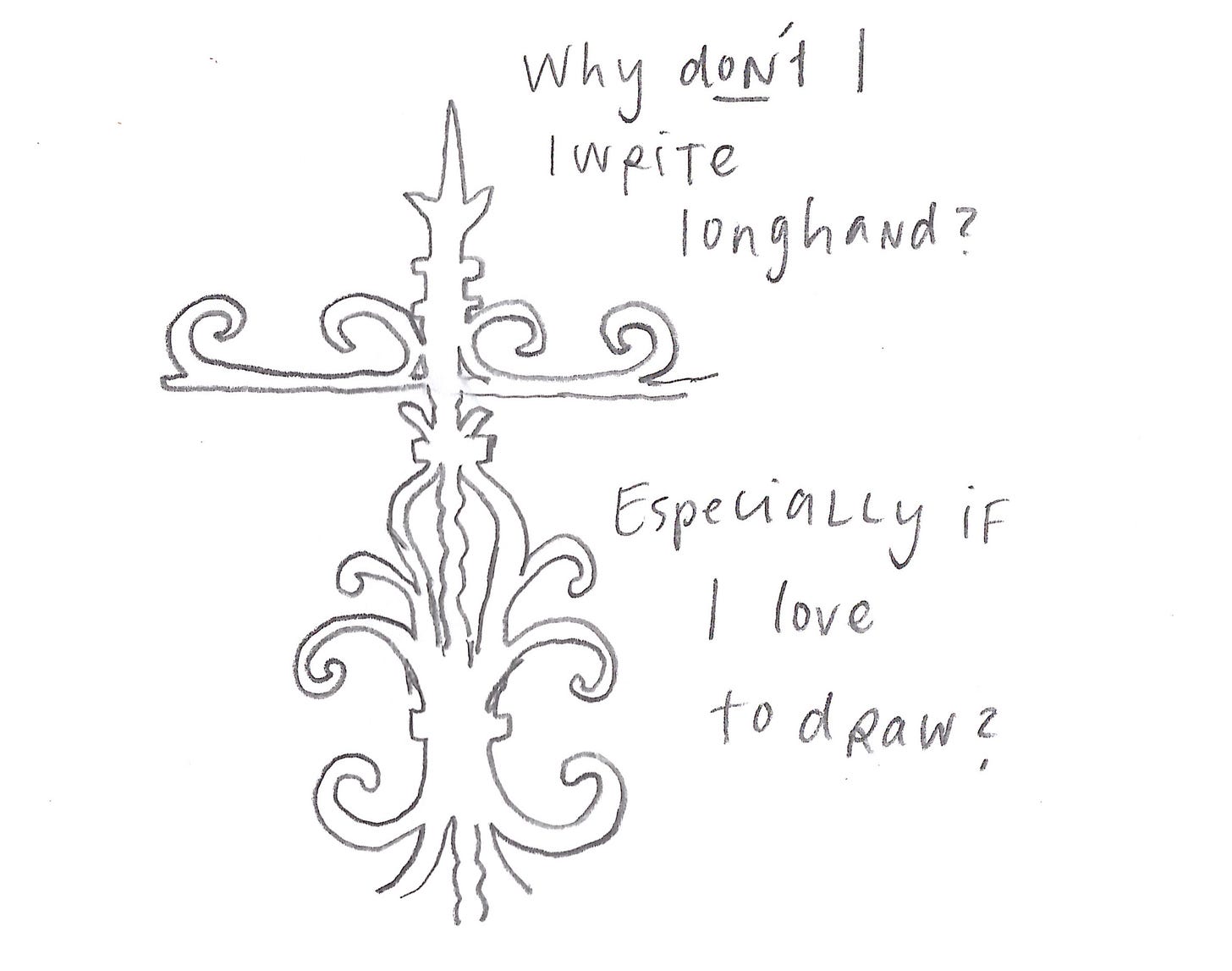 Why don't I write longhand? Especially if I love to draw?