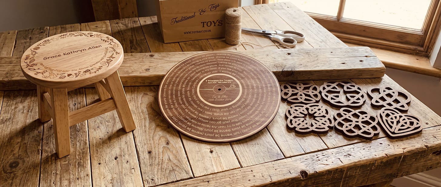 Hand made wooden gifts and wall art made in Cornwall.