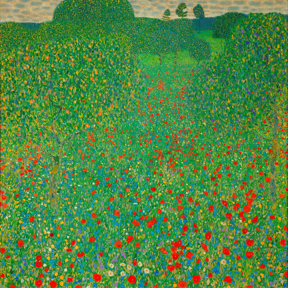 A Field of Poppies by Gustav Klimt - art print from King & McGaw A Field of Poppies by Gustav Klimt - art print from King & McGaw