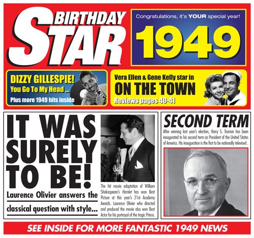 Image result for 1949 birthday gift