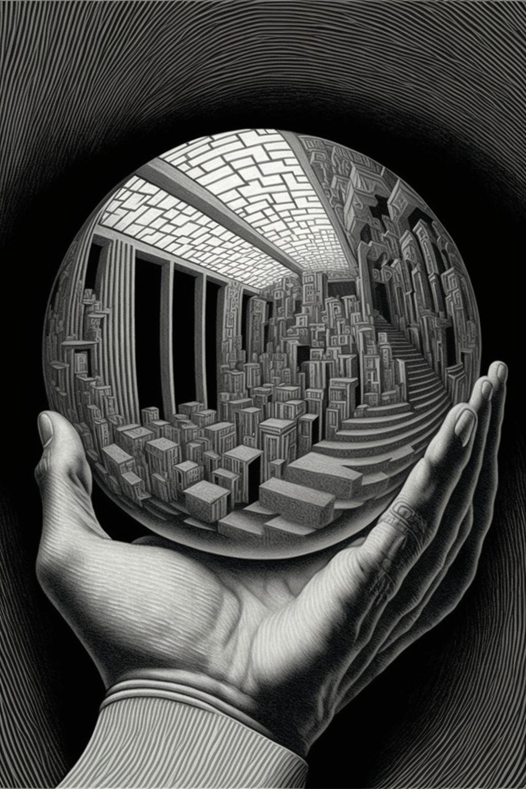 Pode ser uma imagem a preto e branco de parede de tijolo