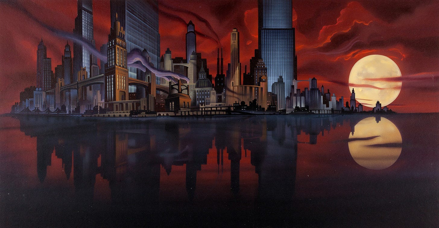 BTAS Wiki on Twitter: &amp;quot;Gotham City painting by John Calmette  https://t.co/nbE9ikhz7A&amp;quot; / Twitter