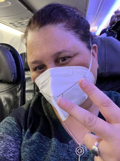 Images of a girl in a mask, a COVID-19 test and a box of Paxlovid