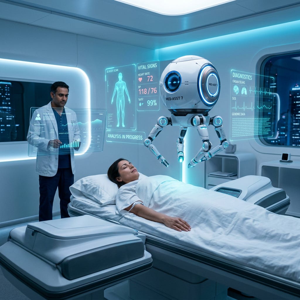 Futuristic AI in Healthcare: Revolutionizing Patient Care | AI Art  Generator | Easy-Peasy.AI