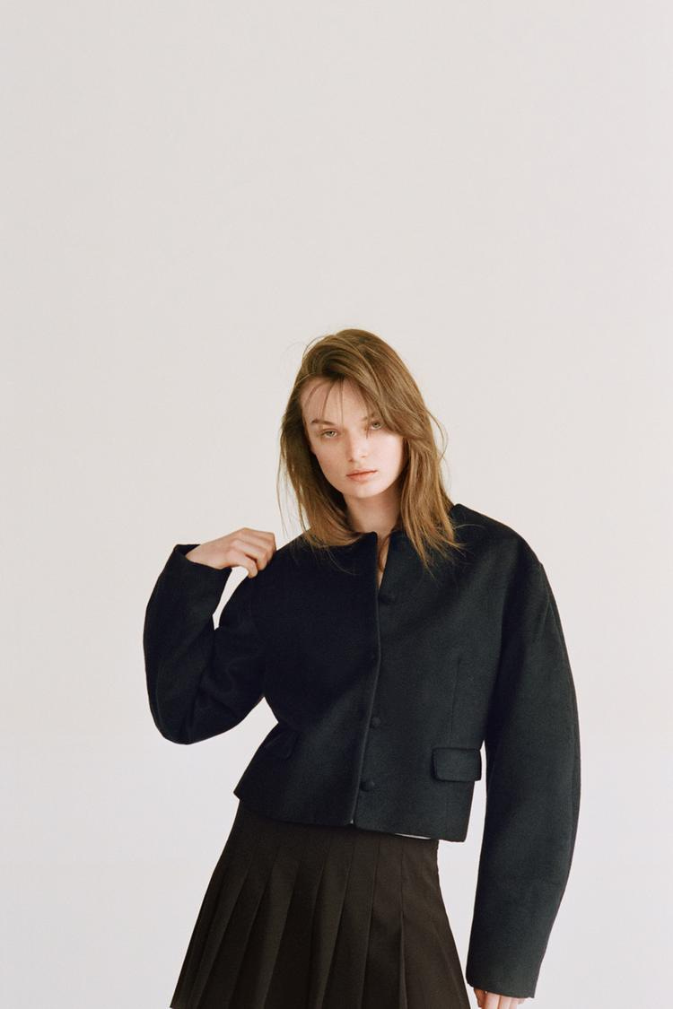 Zara BALLOON SLEEVE JACKET - Navy blue - Image 0