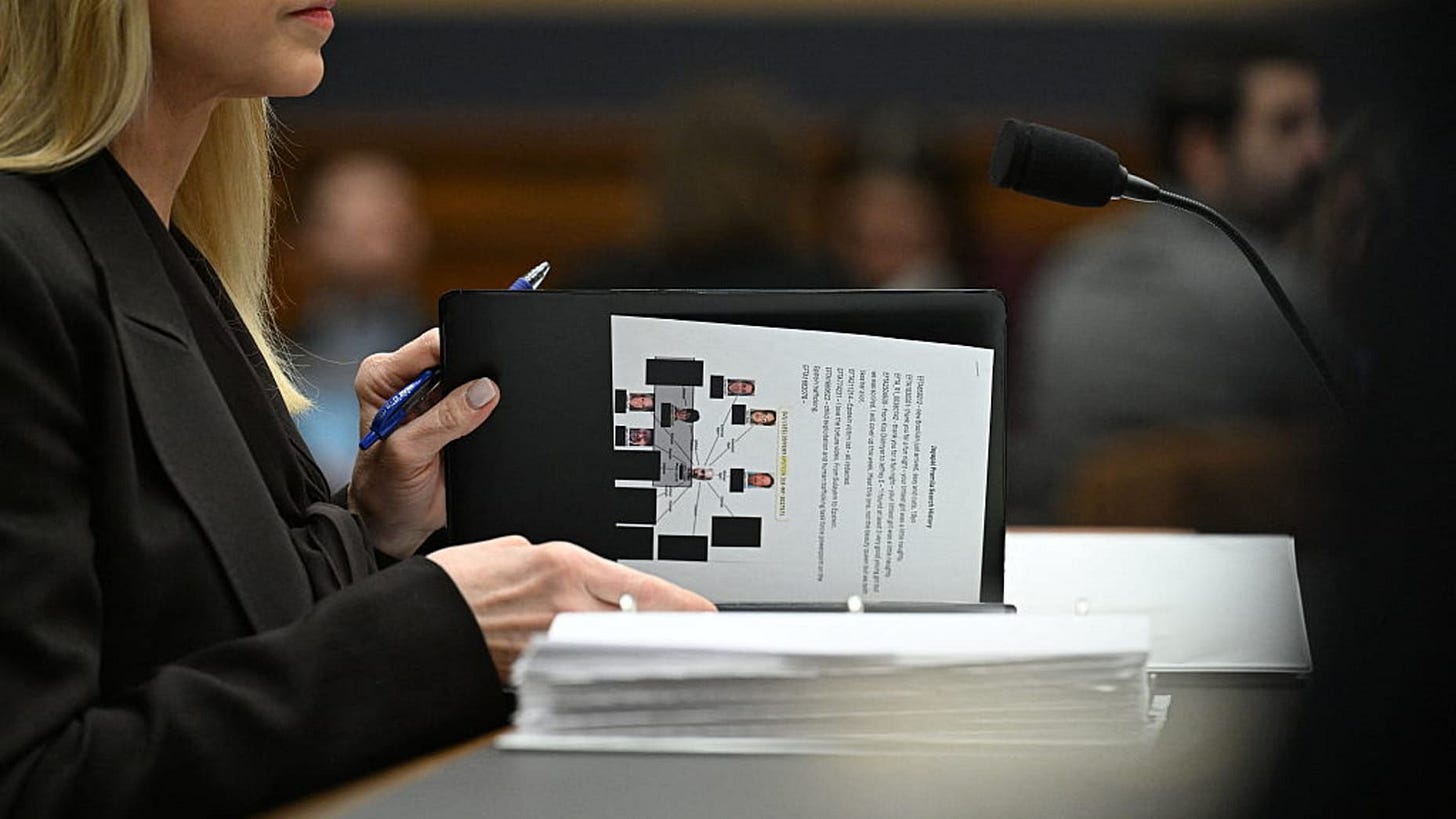 US Attorney General Pam Bondi takes her seat before testifying before a House Judiciary Committee hearing on "Oversight of the Department of Justice" on Capitol Hill in Washington, DC, on February 11, 2026. (Photo by ROBERTO SCHMIDT / AFP via Getty Images)