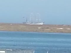 Smaller image, but closer (and fuzzier) view of the Sagres, a 3 masted barque. 