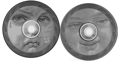 Dual sad and happy face CDs of Mellon Collie and the Infinite Sadness