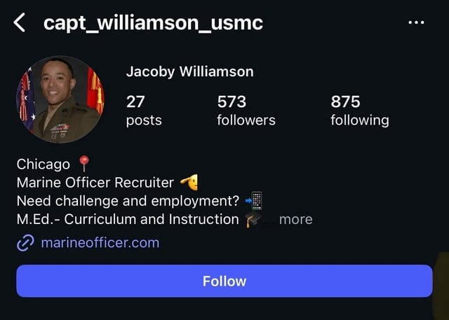 r/USMC - Recruiters, Don't do it on your official accounts. conduct unbecoming an officer