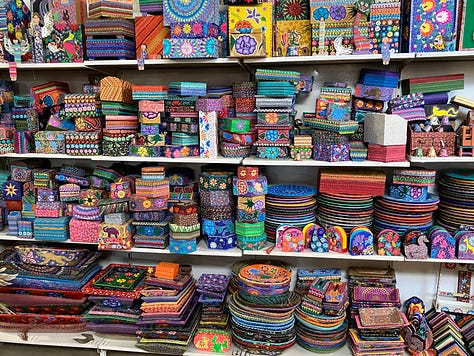 Wood carving and painting the colorful Alebrijes