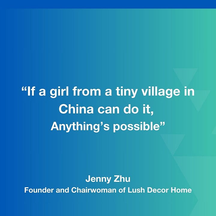 "If a girl from a tiny village in China can do it, anything's possible.