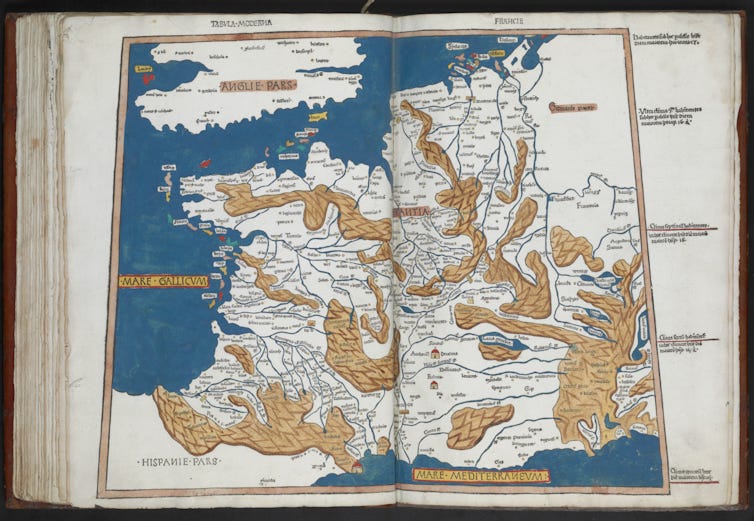 Map of France from Ptolemy's Cosmographia.