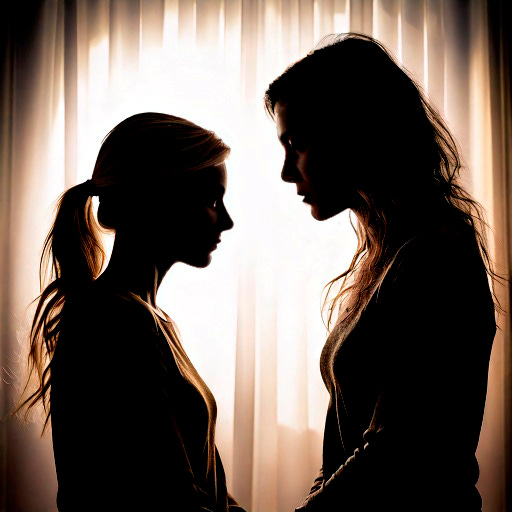 This photo illustration features a mother and daughter having a serious conversation. They are silhouetted against a window. The photo symbolizes the tension between the mother and daughter featured in this article over the girl's sudden decision to identify as non-binary and later as trans. This photo illustration features a mother and daughter having a serious conversation. They are silhouetted against a window. The photo symbolizes the tension between the mother and daughter featured in this article over the girl's sudden decision to identify as non-binary and later as trans.