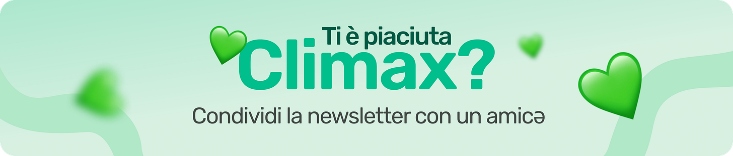 Ti è piaciuta Climax? Condividi la newsletter con un'amica