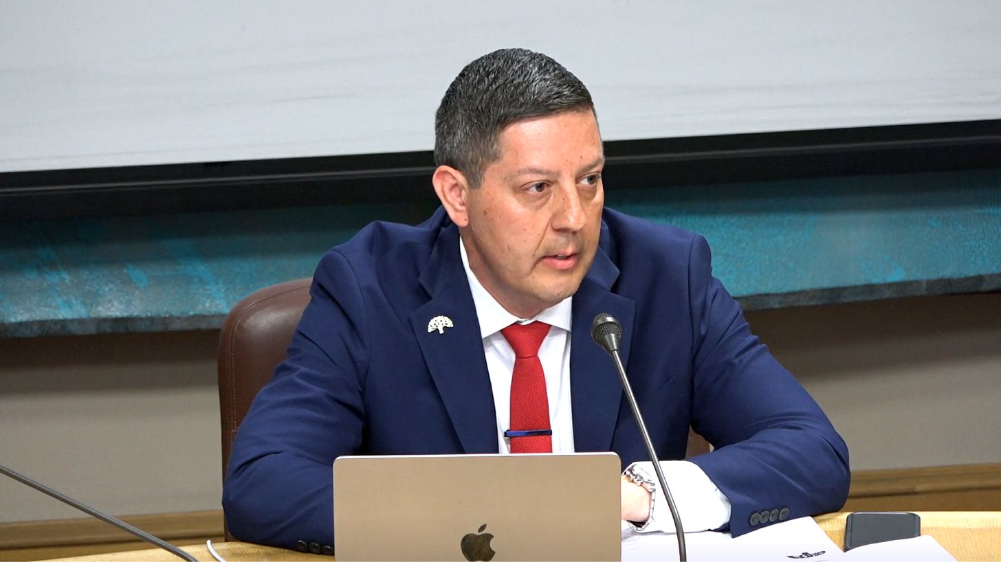 Then-chairperson of the Privacy Advisory Commission Brian Hofer, asking if police employees have the right to access system data if they are under investigation, on July 9, 2024. (Image source: City of Oakland)