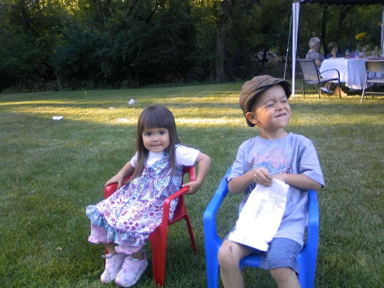 Lucas enjoying some popcorn at a family day event at my grandparent's nursing home.