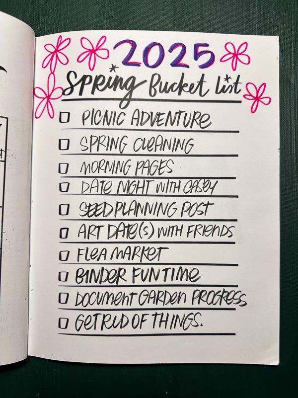 Spring Bucket List 2025 - by Tracy Benjamin