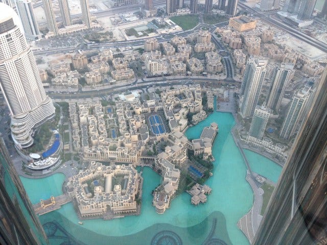 Looking down at a manmade lake from 1480 feet in the air Looking down at a manmade lake from 1480 feet in the air