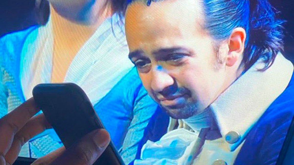Lin-Manuel Miranda on TV Reading Off A Smartphone | Know Your Meme