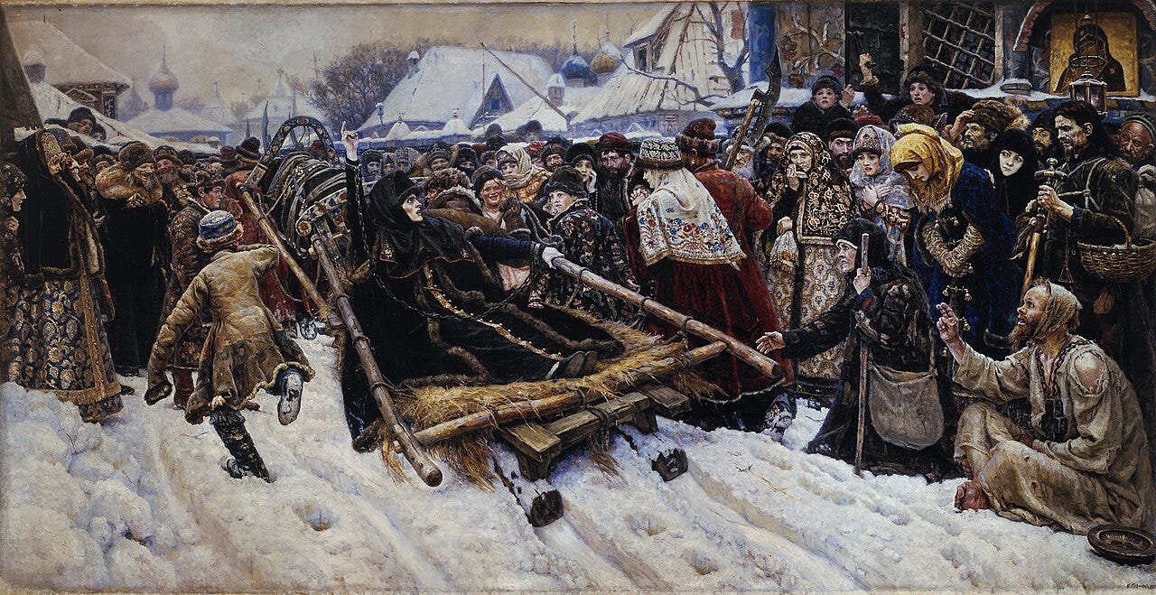 Vasily Surikov, Boyarynya Morozova, 1887 Vasily Surikov, Boyarynya Morozova, 1887