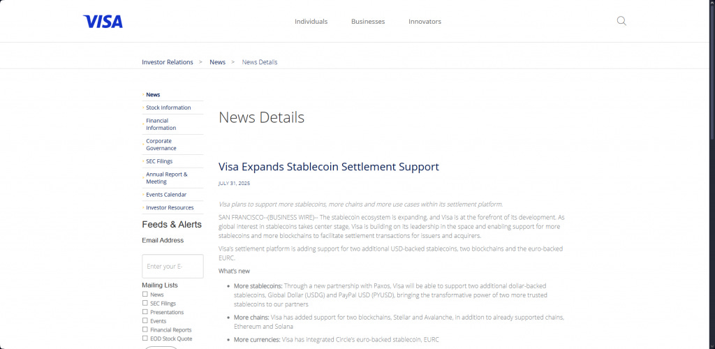 LinkedIn Post Analysis - Screenshot from Visa's Head of Crypto announcing stablecoin settlement partnerships, showing institutional momentum LinkedIn Post Analysis - Screenshot from Visa's Head of Crypto announcing stablecoin settlement partnerships, showing institutional momentum