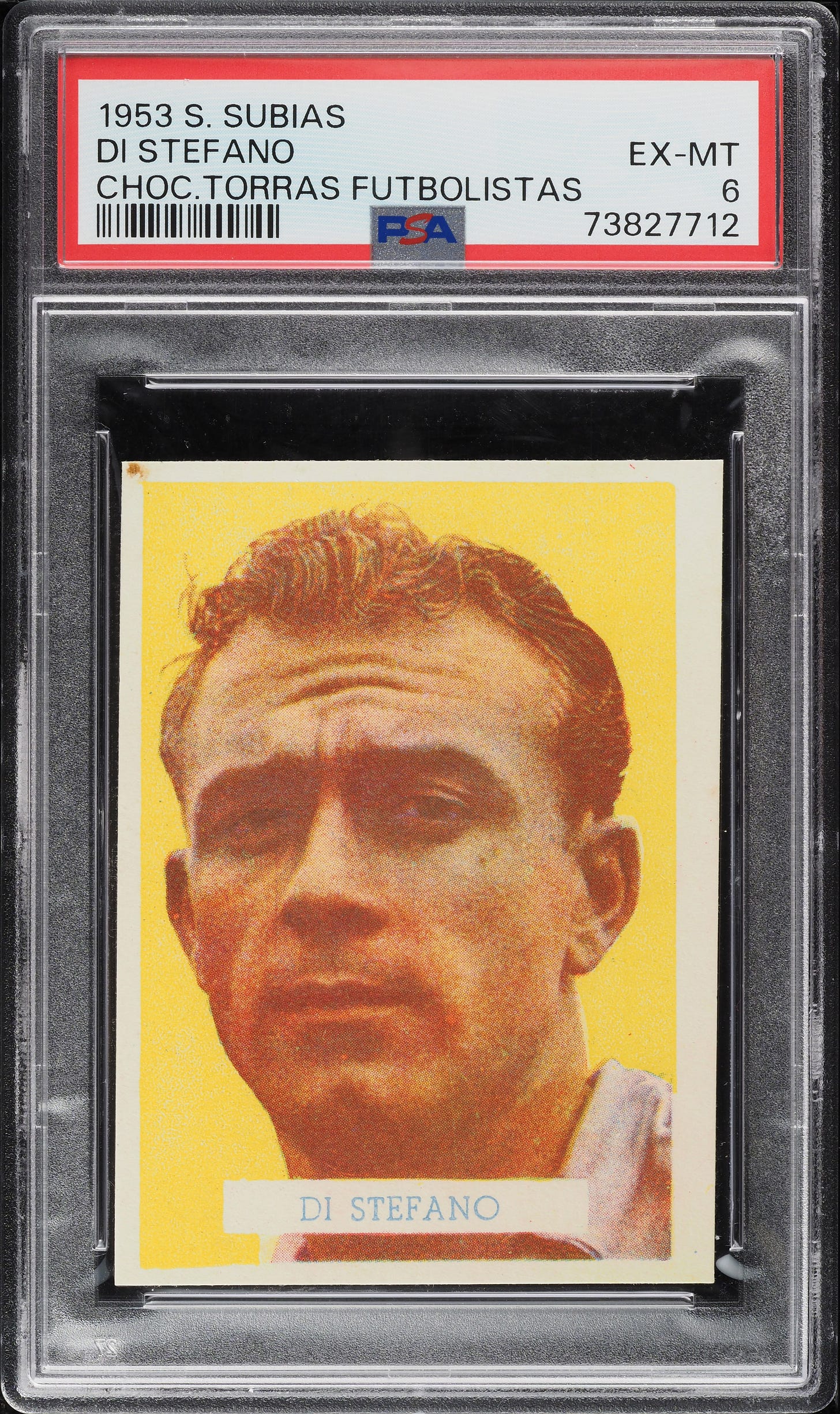 1953 S. Subias Chocolates Torras Futbolistas Alfredo Di Stefano ROOKIE PSA 6 - Front