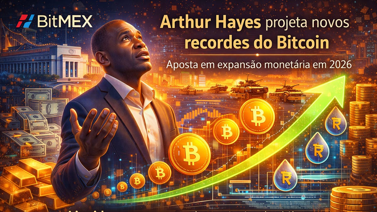 Arthur Hayes projeta novos recordes do Bitcoin e aposta em expansão  monetária em 2026