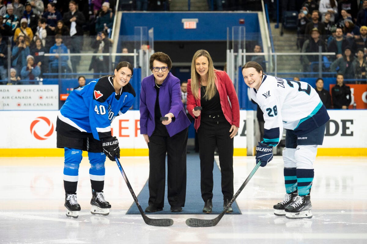 PWHL Toronto New York Ceremonial Faceoff PWHL Toronto New York Ceremonial Faceoff